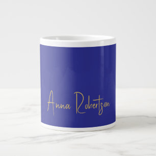 Grande Tasse Calligraphie professionnelle Deep Blue Gold Colors
