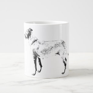 Grande Tasse Calme dans l'Encre Art de Chien Droit