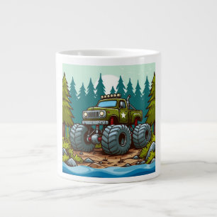 Grande Tasse Camion Monster Vert dans la forêt