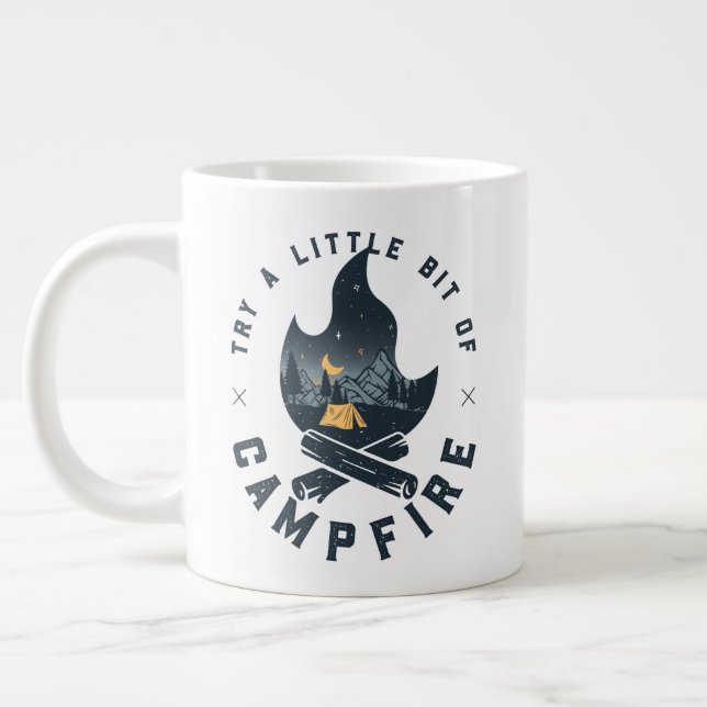 Grande Tasse Camping cool Camper Feu de Campement Sous Les Mont (Gauche)