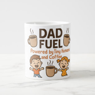 Grande Tasse Carburant papa : Humains minuscules et café fête