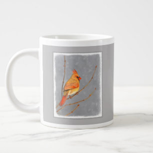 Grande Tasse Cardinal sur la peinture de branche - Art original