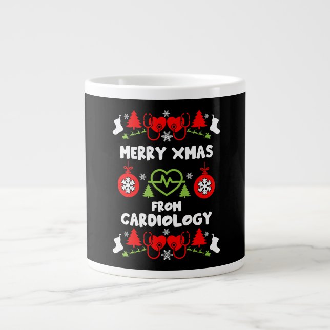 Grande Tasse Cardiologie Noël Cadeaux Médicales du personnel (Devant)