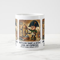 Caricature amusante de Napoléon au café - Manque d