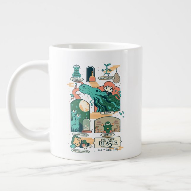Grande Tasse Caricature Bêtes fantastiques Scènes (Gauche)