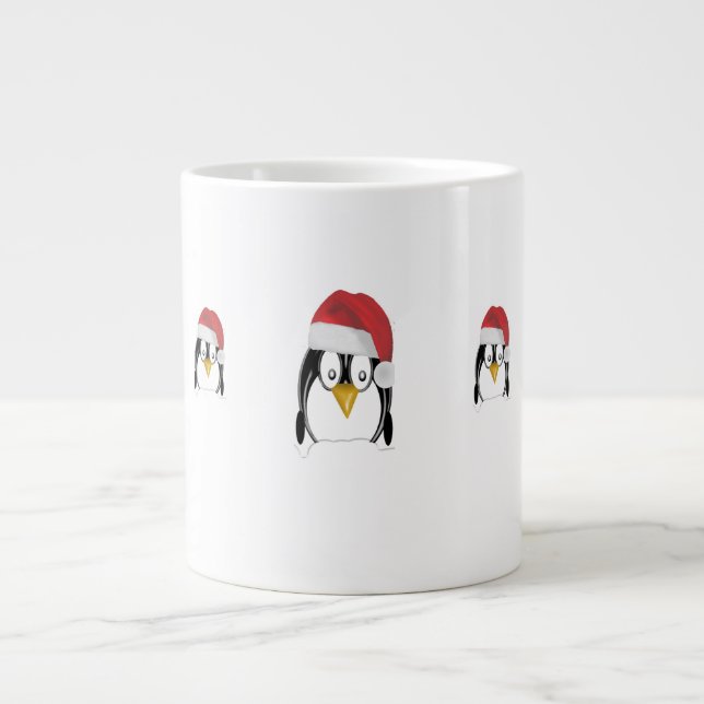 Grande Tasse Caricature de Noël Penquins (Devant)