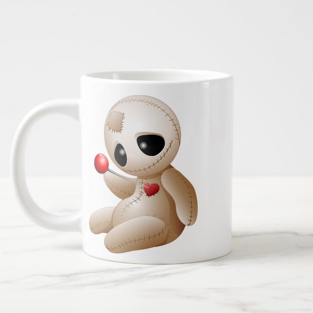 Grande Tasse Caricature de poupée vaudou en amour (Gauche)