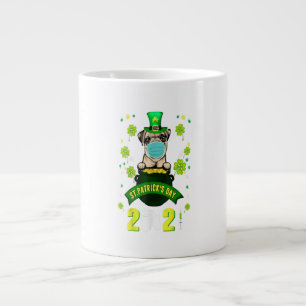 Grande Tasse Carlin Leprechaun Amoureux des chiens visage Jour
