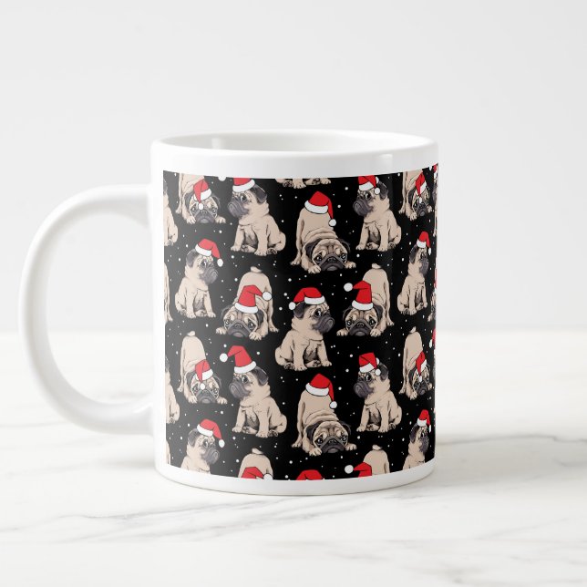Grande Tasse Carlins en Santa Hats Motif de Noël (Gauche)