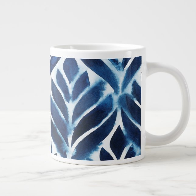 Grande Tasse Carreaux d'aquarelle de cobalt IV (Droite)