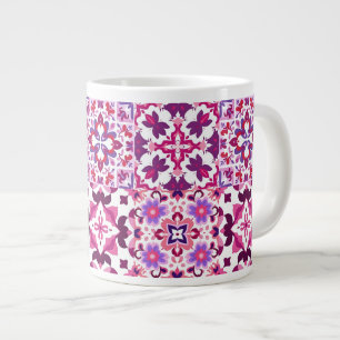 Grande Tasse Carreaux espagnols roses et violets