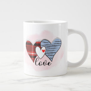 Grande Tasse Carreaux, Zèbre & Écriture d'Amour