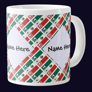 Grande Tasse Carrelage personnalisé du drapeau mexicain
