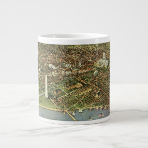 Grande Tasse Carte ancienne avec vue panoramique sur Washington