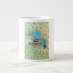 Grande Tasse Carte ancienne de Lough Corrib Irlande.