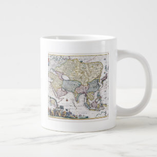 Grande Tasse Carte antique de l'Asie  1696