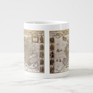 Grande Tasse Carte antique de l'Europe par Willem Jansz Blaeu, 