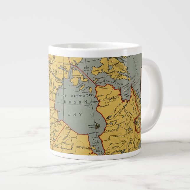 Grande Tasse Carte antique du Canada (Devant droit)