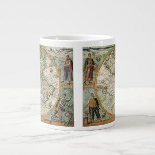 Grande Tasse Carte antique du Nouveau Monde les Amériques, Theo