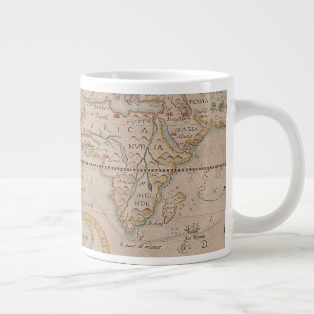 Grande Tasse Carte de la circonnavigation de Drake dans le mond (Droite)