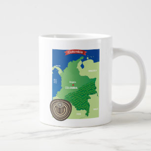 Grande Tasse Carte de la Colombie