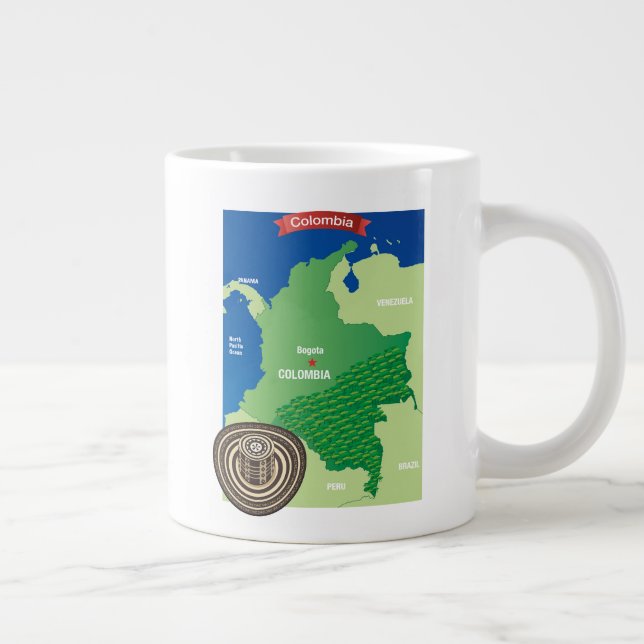 Grande Tasse Carte de la Colombie (Droite)