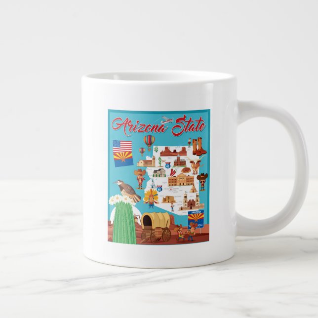 Grande Tasse Carte de l'Arizona (Droite)