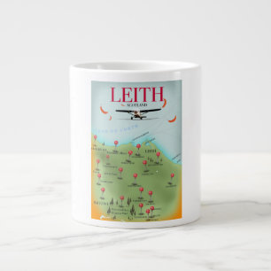 Grande Tasse Carte de Leith en Écosse de style vintage