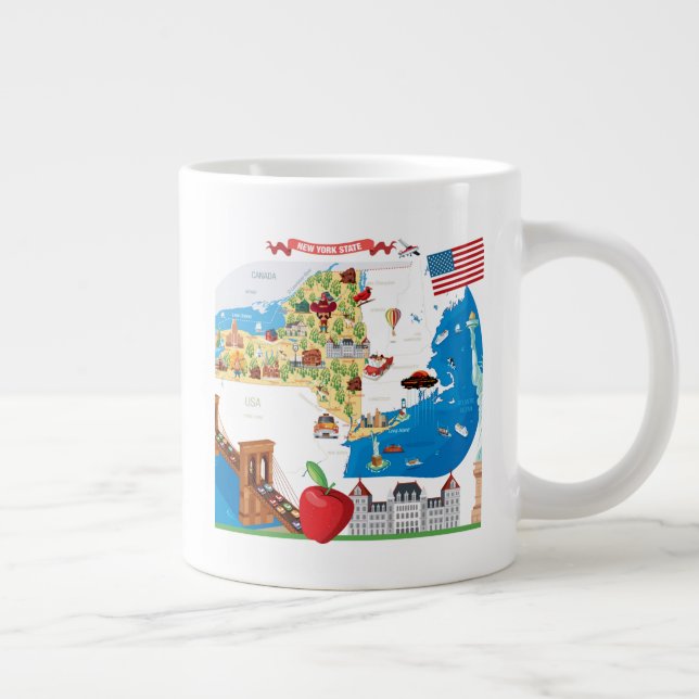 Grande Tasse Carte de l'État de New York (Droite)