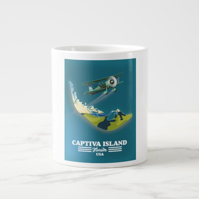 Grande Tasse Carte de l'île Captiva Floride États-Unis (Devant)