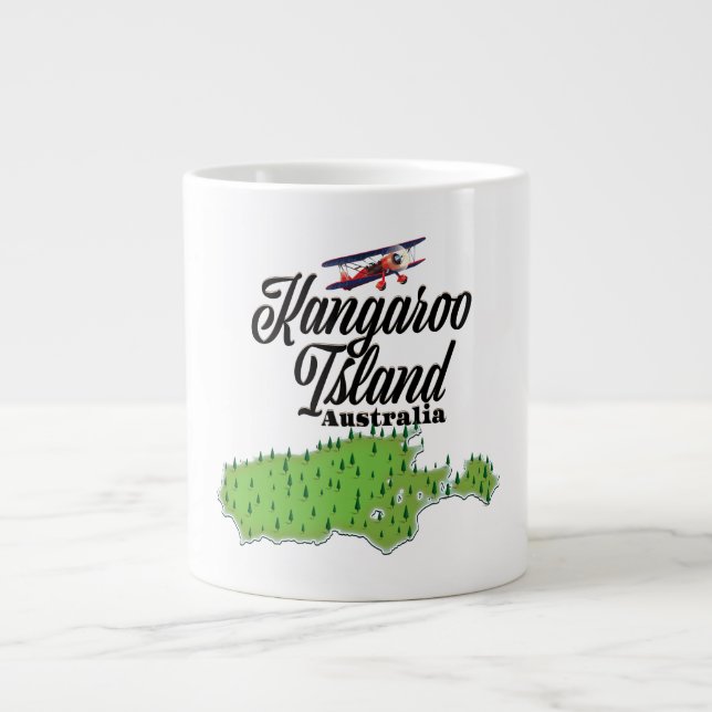 Grande Tasse Carte de l'île de Kangaroo Australie (Devant)