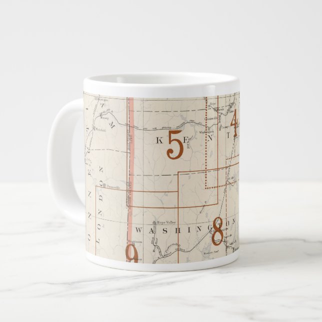 Grande Tasse Carte de l'index de Rhode Island (Devant gauche)