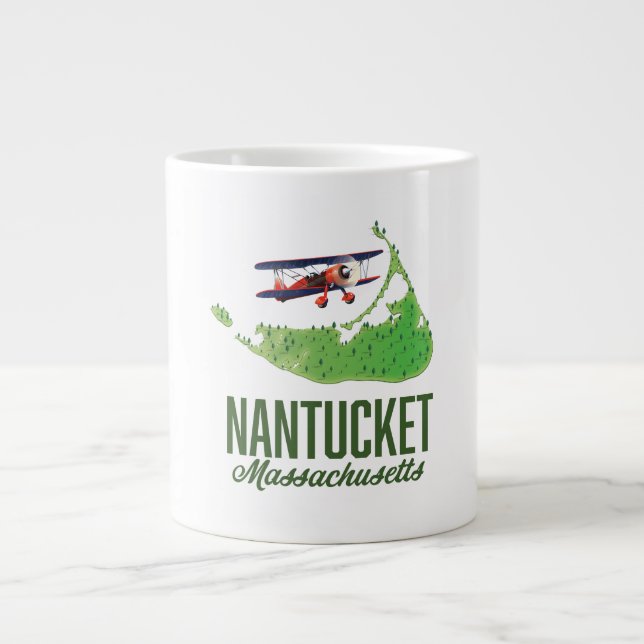 Grande Tasse Carte de Nantucket Massachusetts (Devant)