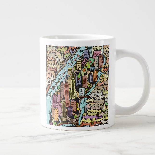 Grande Tasse Carte de New York (Droite)