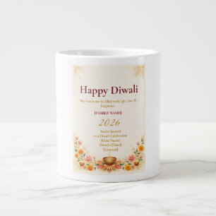 Grande Tasse Carte de vœux élégante pour Diwali