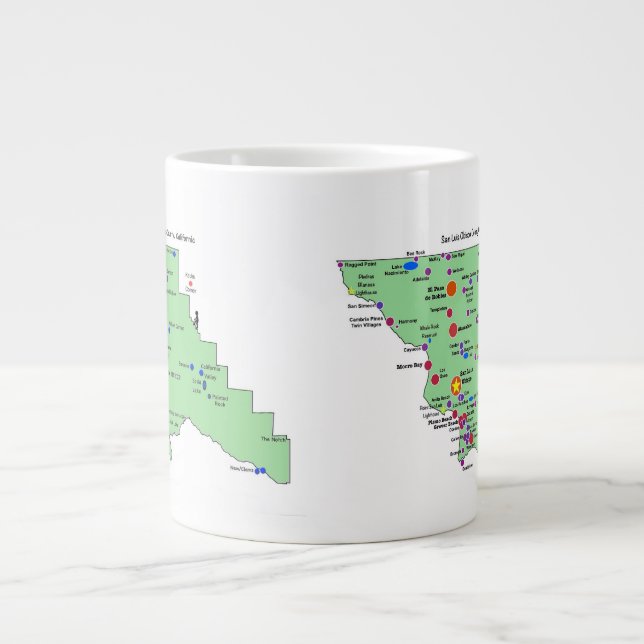 Grande Tasse Carte des noms de lieux SLO avec des traductions e (Devant)