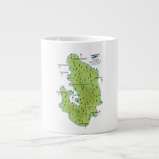 Grande Tasse Carte du district de Peak Angleterre (Devant)