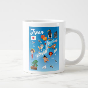 Grande Tasse Carte du Japon du dessin animé des enfants