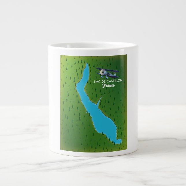 Grande Tasse Carte du Lac de Castillon France (Devant)