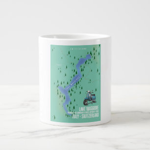 Grande Tasse Carte du lac Majeur Italie - Suisse