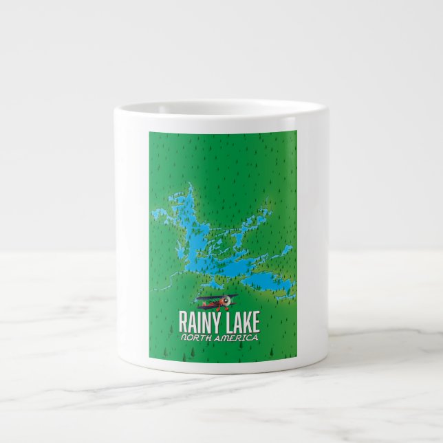 Grande Tasse Carte du lac Rainy North American (Devant)