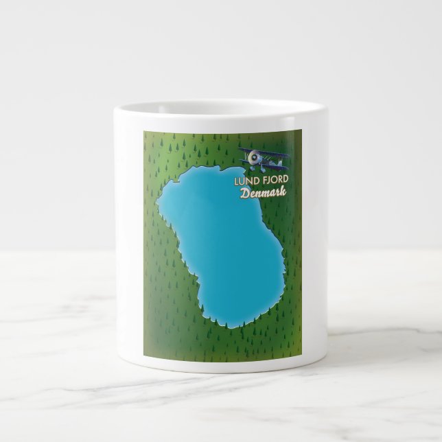 Grande Tasse carte du Lund Fjord Danemark (Devant)