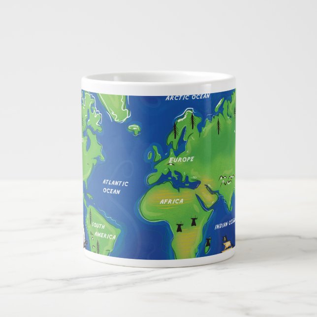 Grande Tasse Carte du monde (Devant)