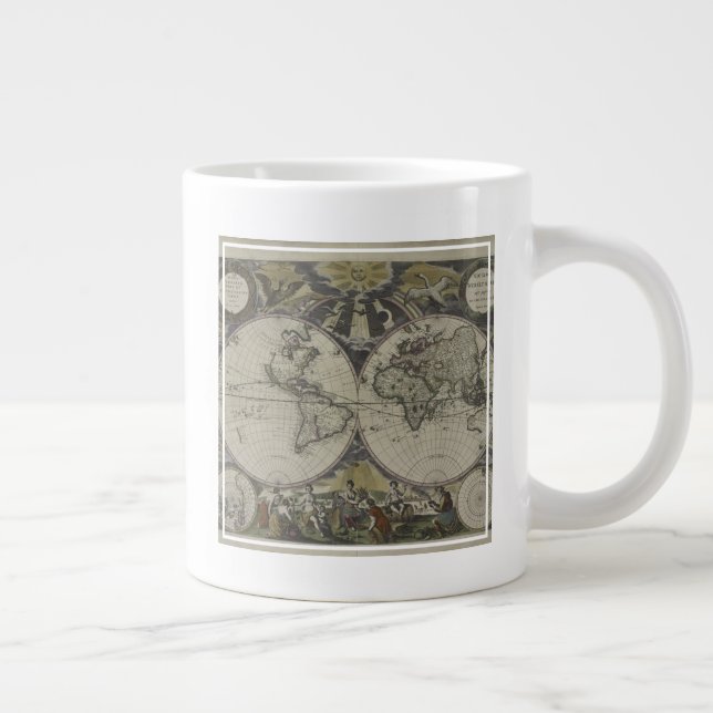 Grande Tasse Carte du monde à double hémisphère| 1672 (Droite)