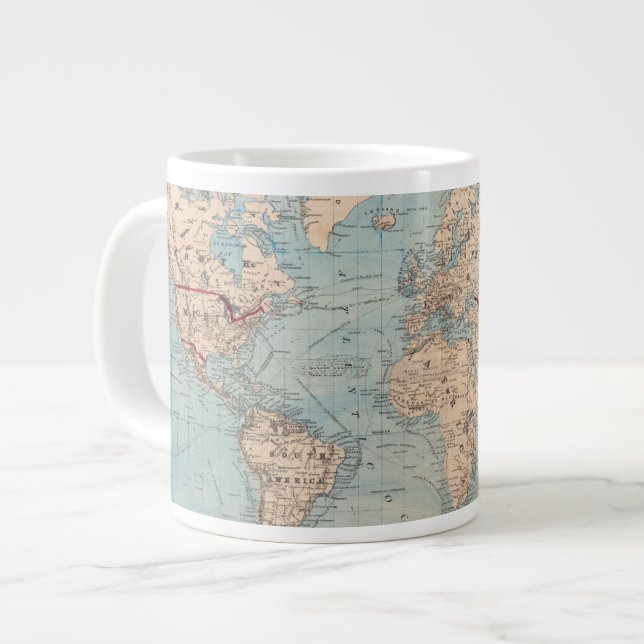 Grande Tasse Carte du monde sur la projection de Mercator (Devant gauche)