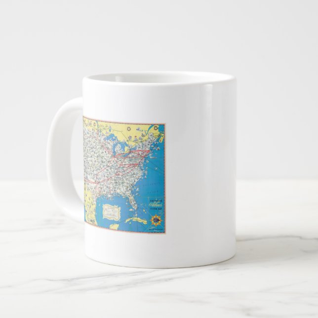 Grande Tasse Carte du système American Airlines (Devant gauche)