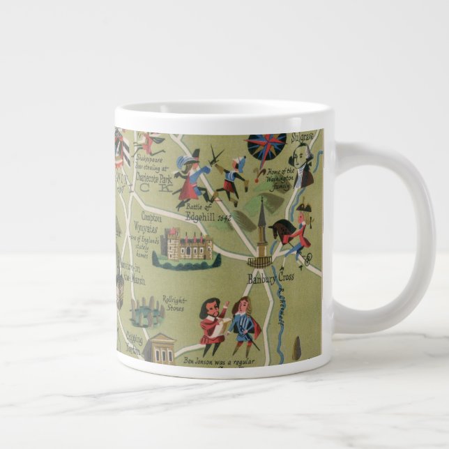 Grande Tasse Carte Dunlop du pays de Shakespeare, Angleterre (Droite)