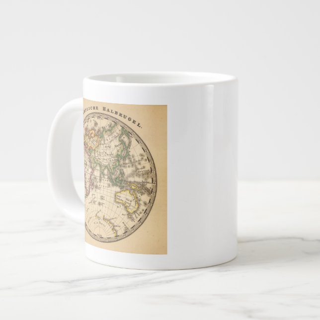 Grande Tasse Carte gravée de l'hémisphère oriental (Devant gauche)