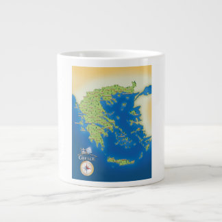 Grande Tasse Carte Illustrée De La Grèce.