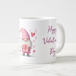 Grande Tasse carte mignonne avec dessin animé gnome rose en amo